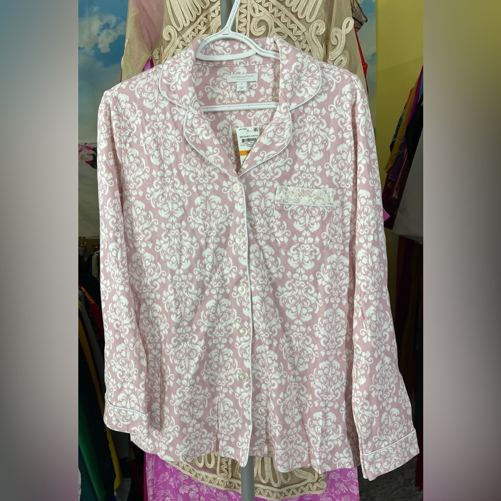 New Charter Club Pink Pajama Set 100% cotton pink s small 2 4 Christmas 🎁 cute - Picture 3 of 6